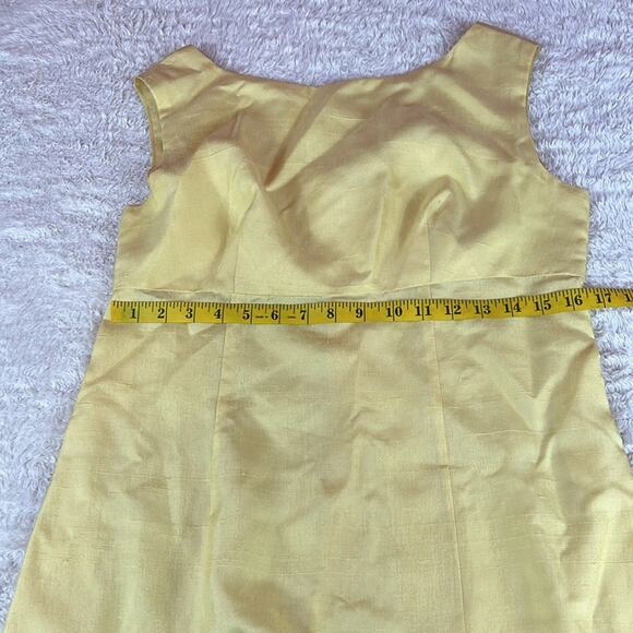 Vintage 60s unbranded buttercup yellow and lace jacket evening maxi dress, m - Picture 8 of 9